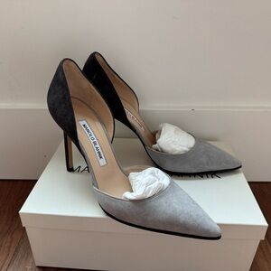 Manolo Blahnik Suede Two-Tone Pumps Size US 8